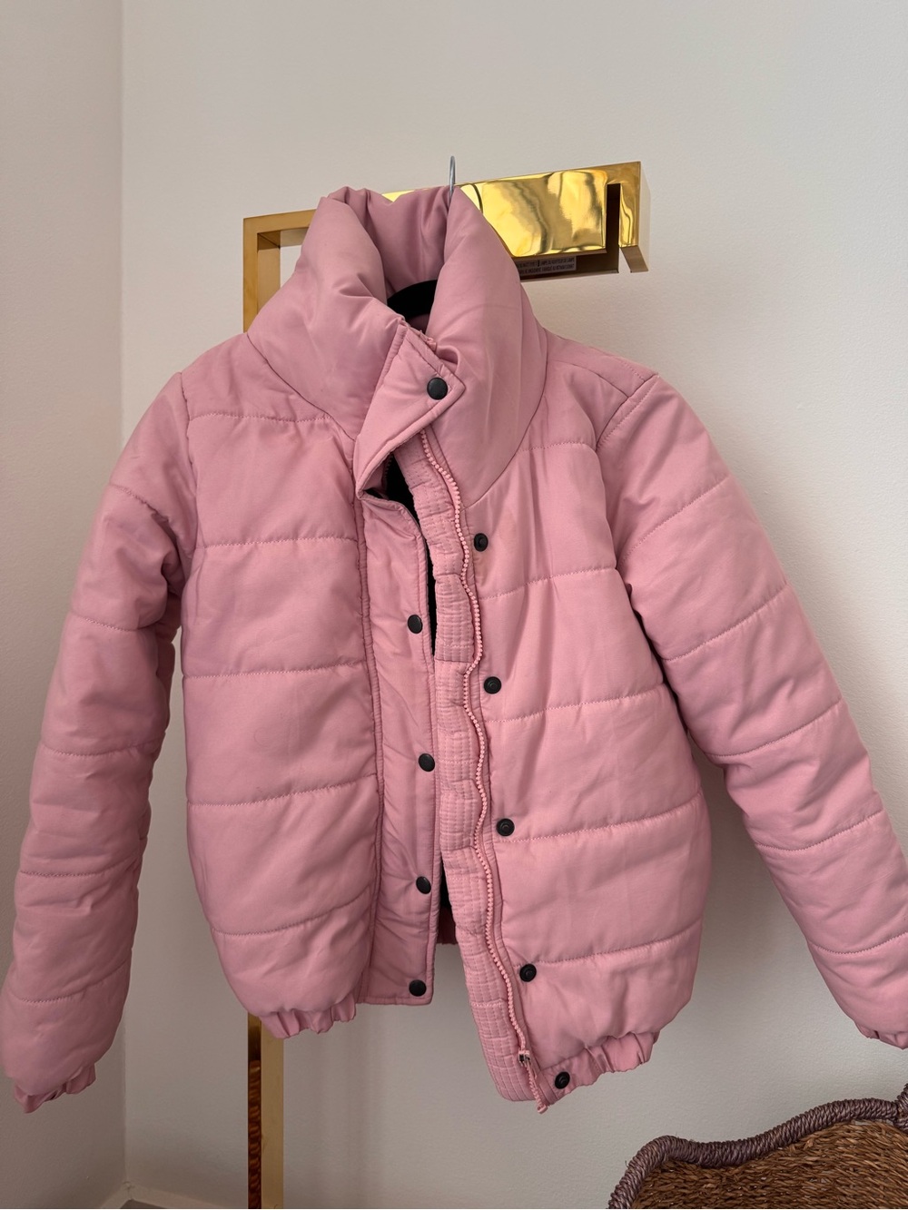 Boohoo Pink Quilted Puffer Jacket